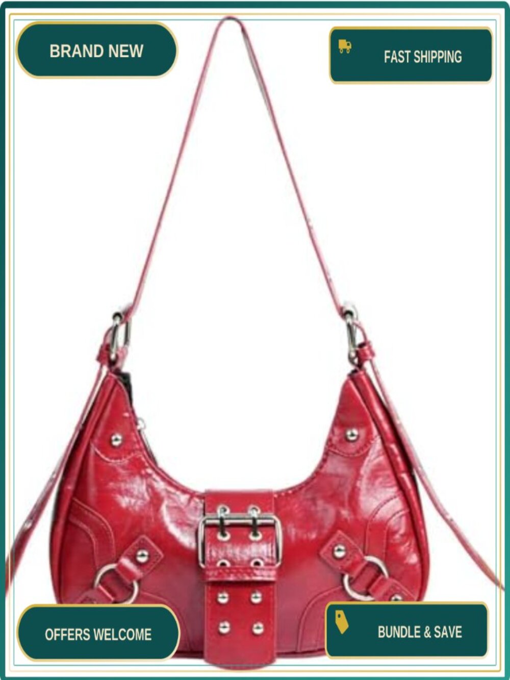 Faux Leather Small Hobo Shoulder Bag Top Handle Purse Clutch